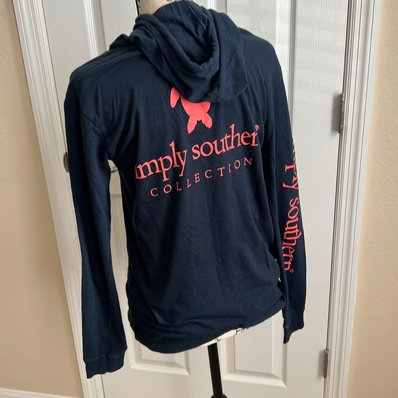 Simply Southern Hoodie Long Sleeve Graphic Pullover Top Casual Navy Ladies Small - Picture 9 of 9